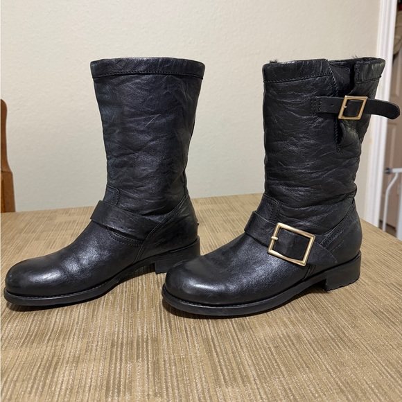 Jimmy Choo Shearling Moto Boot size 36.5 - Picture 2 of 7